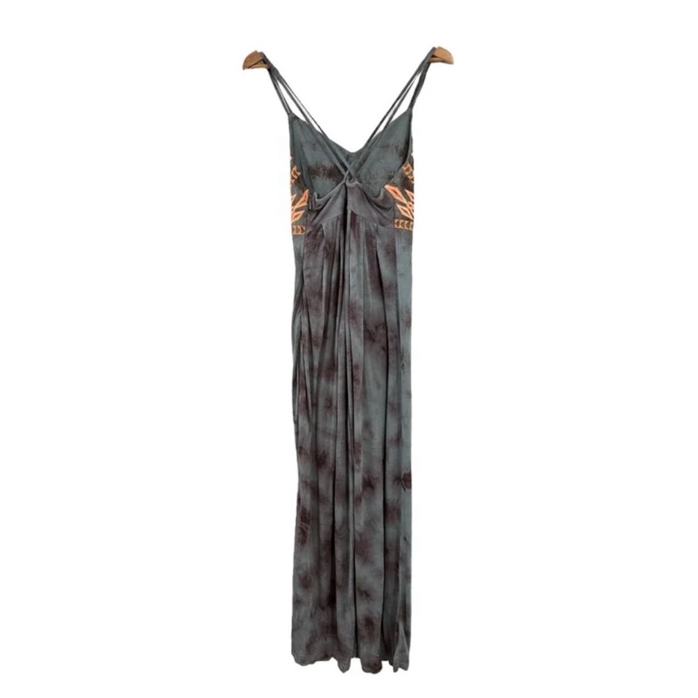 Urban Outfitters Ecote Tie Dye Maxi Dress Embroidered Top Spaghetti Straps - Picture 3 of 11
